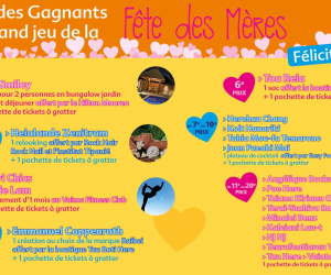 Les gagnants du jeu facebook de la fête des mères