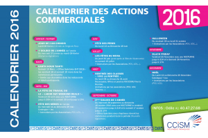 Calendrier des animations commerciales 2016