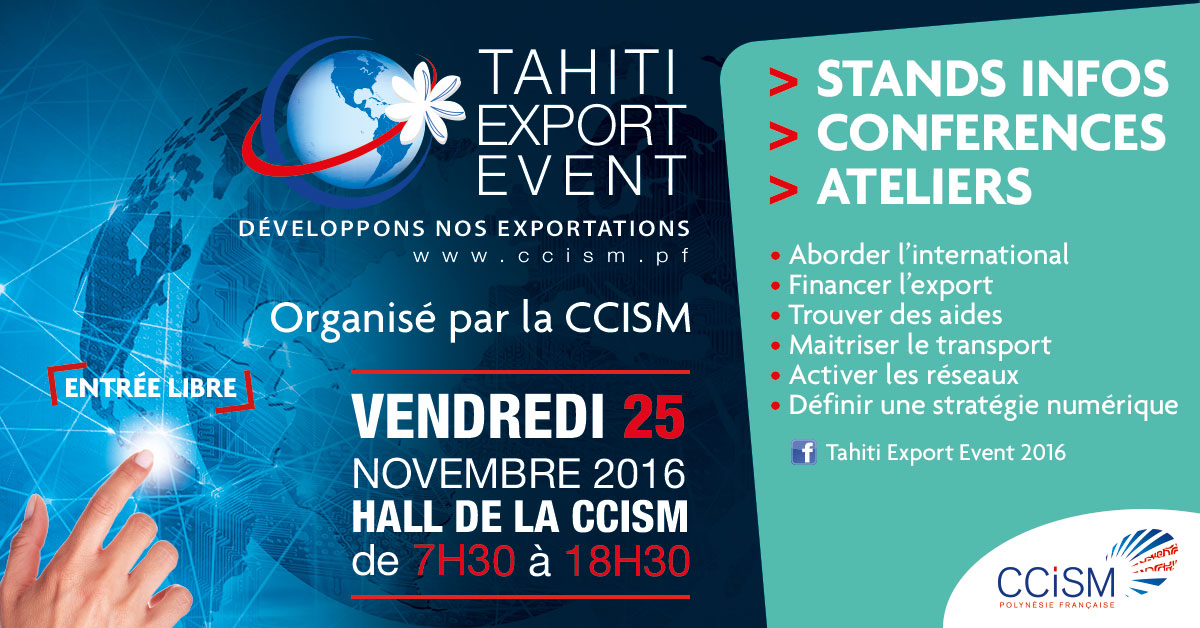 Le Tahiti Export Event aura lieu le vendredi 25 novembre prochain. 