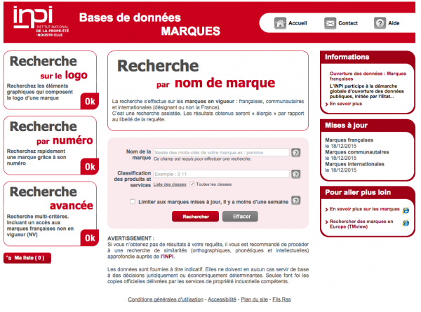 Consultez le fichier des marques de l'INPI