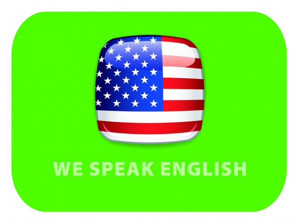 Procurez-vous aussi à la CCISM le sticker "We Speak English"