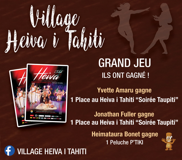 Gagnants jeu village heiva i tahiti